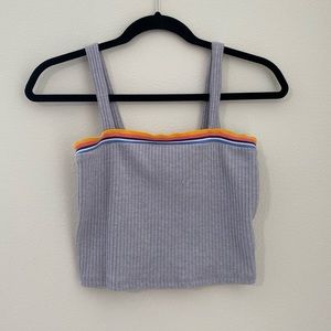 Forever 21 grey crop top with stripe detail